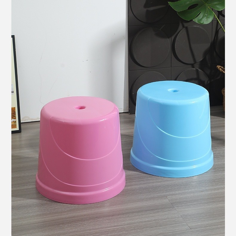 高さ32cmの小さな丸いスツール、プラスチックスツール、ベンチ、子供用家庭用ロースツール、大人用の厚みのある丸い調理済みのプラスチック製のコーヒーテーブルスツール|undefined