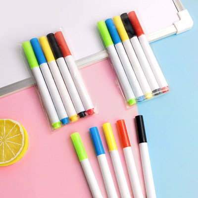 5色儿童彩色白板笔套装 细笔尖白板笔 可擦写儿童白板笔厂家批发|ms