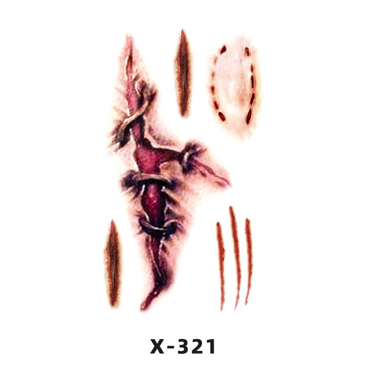 Arco de flor pequeña pegatinas de tatuaje fresco 3D dibujos animados transfronterizo Henna rosa impermeable texto en inglés pegatinas de tatuaje