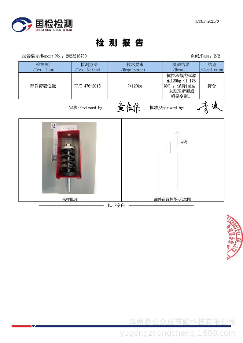 吊式减震器检测报告