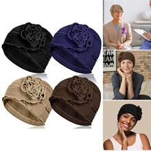 P 16482 Elastic Big Flower Ladies Turban Cap ������Ůʿͷ