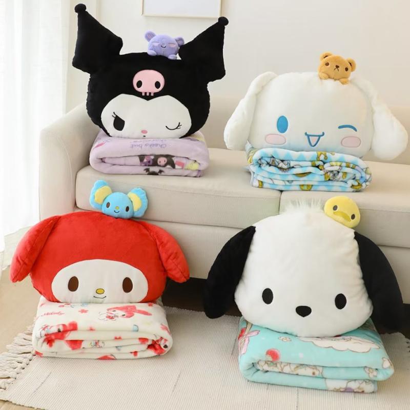Cartoon Cute Girl Heart Sofa Pillow Doll Blanket One-piece Air-conditioning Blanket Cushion Girlfriend Birthday Gift