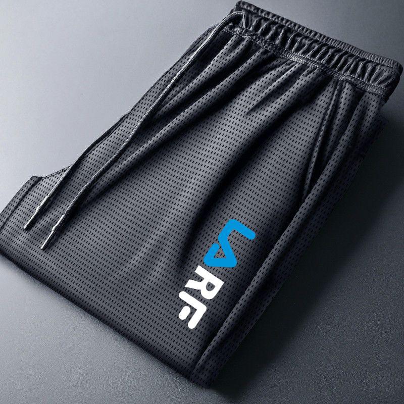 Pantalones casuales de seda de hielo para hombres de verano delgados pantalones de acondicionamiento de aire acondicionado pantalones de acondicionamiento de aire acondicionado de moda