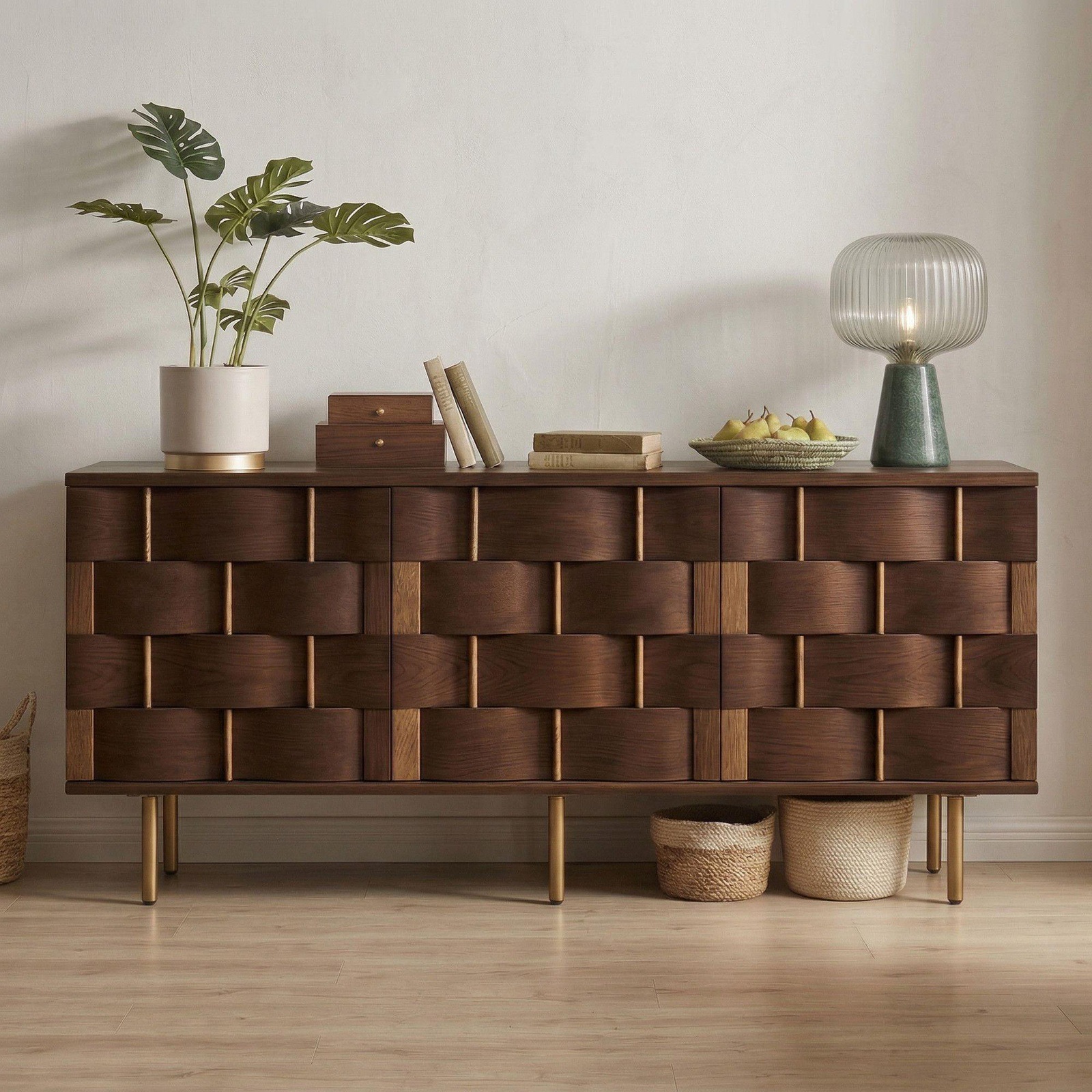 Vintage solid wood entryway cabinet for home use, storage cabinet for the entrance door, creative sideboard cabinet for hotel living room