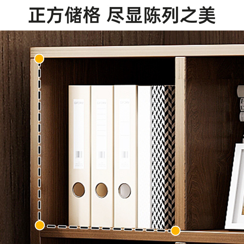 Estantería de piso de almacenamiento de rack sala de estar simple pared estantería dormitorio lectura rack multi-capa de almacenamiento a cuadros armario