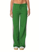 P 33665 Side Stripe Straight Leg Casual Pants ����������п�