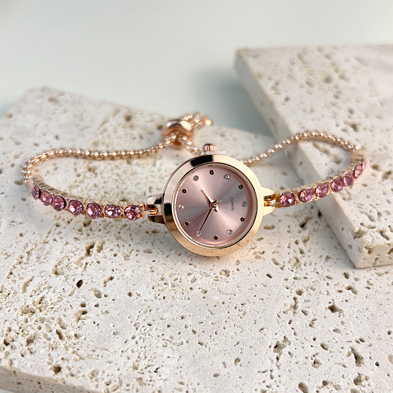 Women's Quartz Watch Colorful Diamonds Bracelet Style Elegant_voghion.com