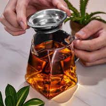 加厚网漏玻璃公道杯卡式茶漏玻璃分茶器小号玻璃茶道过滤网配件