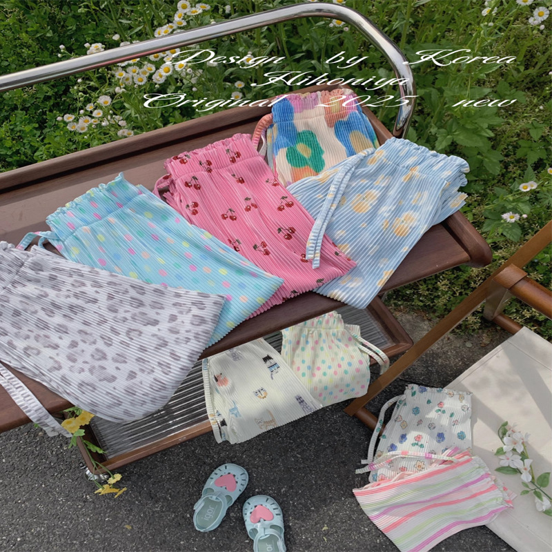 童装2025年夏季新款儿童冰凉抖抖裤女童薄款休闲防蚊裤外单贸易