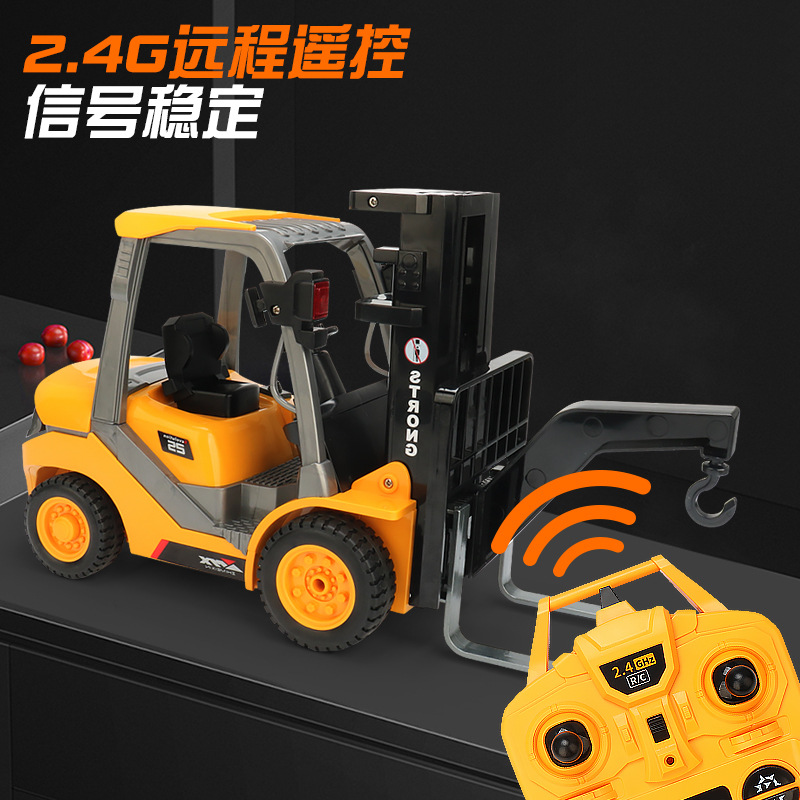 Transfronterizo Amazon 9 canales control remoto inalámbrico carretilla elevadora de juguete grúa modelo de simulación camión de ingeniería grúa gancho