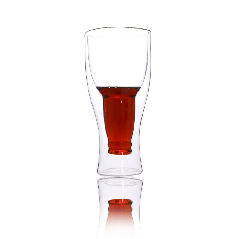 Vidrio de borosilicato para el hogar taza de agua con aislamiento de doble capa taza de agua fría cerveza taza de hielo taza de cerveza vaso de whisky