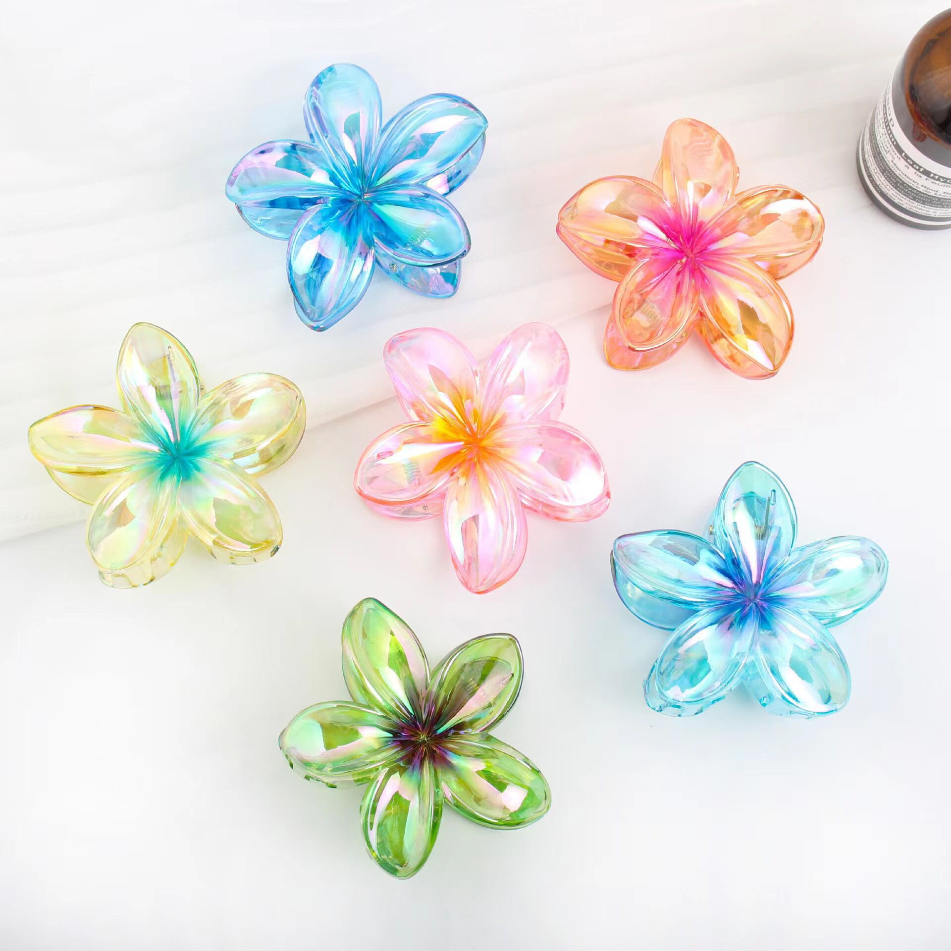 Horquilla de flor de frangipani de color transfronterizo europeo y americano
