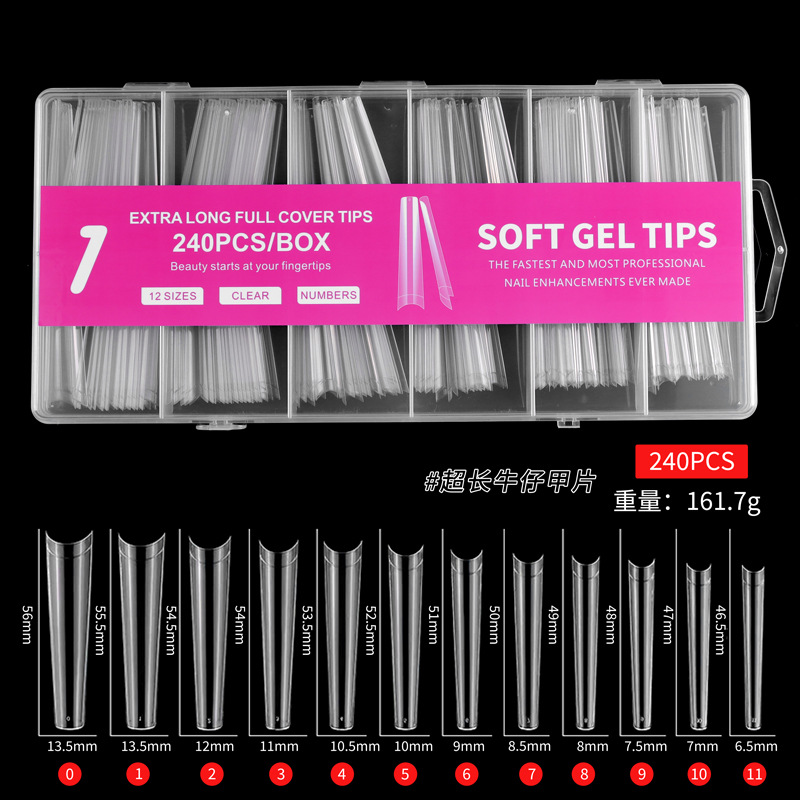 Extra larga pieza de uñas Denim (240PCS)