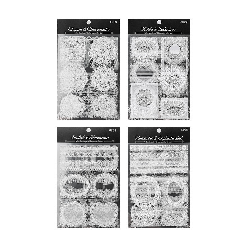 Fairy Turtle encaje transparente pegatinas de pet impermeables DIY cuentas diarias decoración pegatinas de borde retro