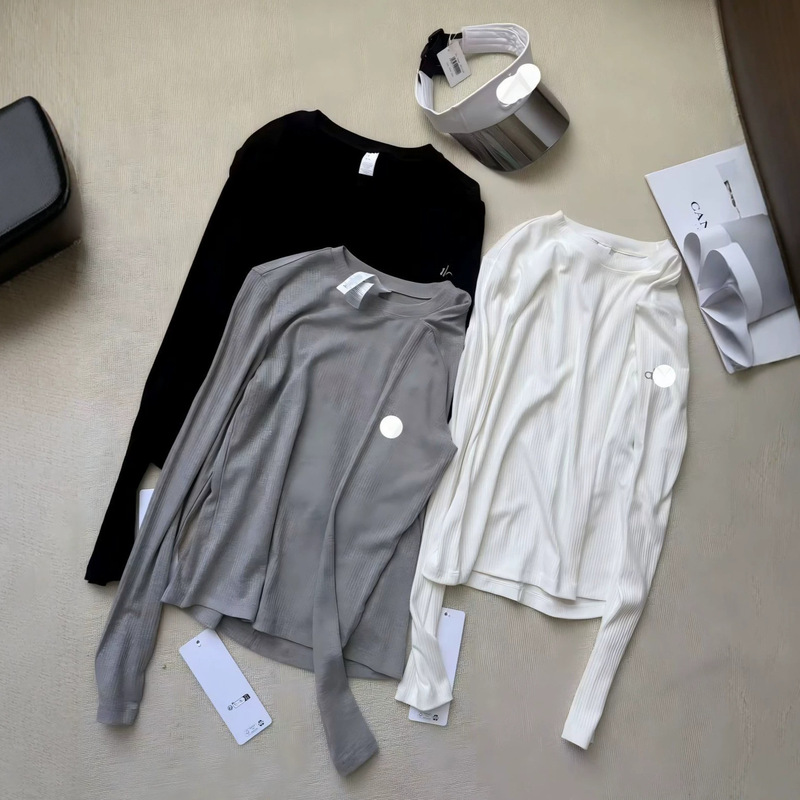 Classes Threaded Quick-Dry Pilates Base Layer T-Shirt for Women, Long Sleeve Regular Shoulder Yoga Top for Spring and Autumn Classes Threaded Quick-Dry Pilates Base Layer T-Shirt for Women, Long Sleeve Regular Shoulder Yoga Top for Spring and Autumn