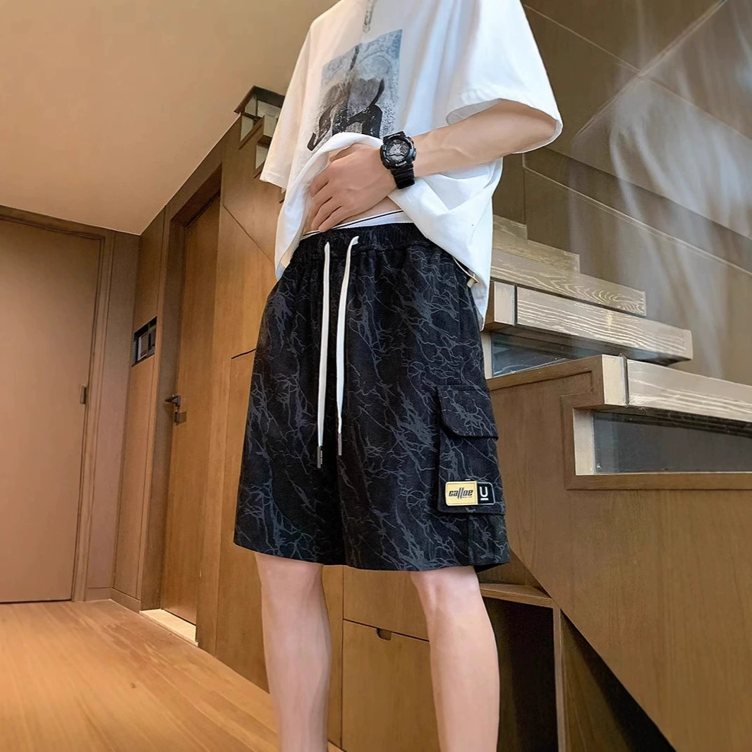 Многокарманные шорты для мужчин 2025 новый летний прилив, американские брюки, свободные прямые брюки