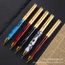 亚克力笔杆圆珠笔旋转金属中油笔印刷logo商务礼品广告笔厂家批发