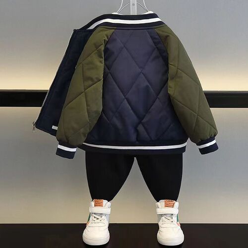 Boys 'coat, spring and autumn, thin cotton and cotton clothes, 2024 new children's wear, baby's clothes, autumn, children's cotton baseball uniform