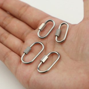 Multifunctional Stainless Steel Oval Case Bag Buckle Irregular Keychain Anti-Lost Quick Jewelry Accessories Connecting Ring