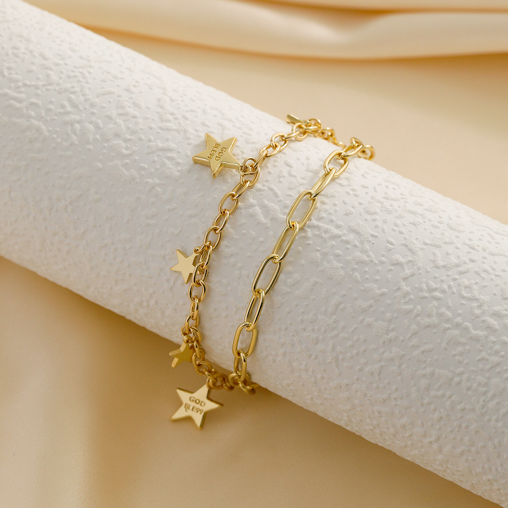 Fashion Star Copper Bracelets Layered Hollow Out Copper Bracelets