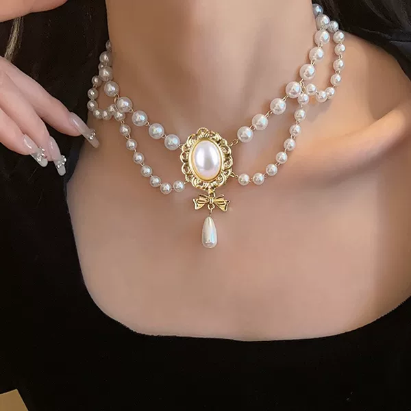 Chifo Baroque Pearl Tassel Necklace Female Bride Banquet Elegant Fashion Collarbone Necklace Choker Accessories