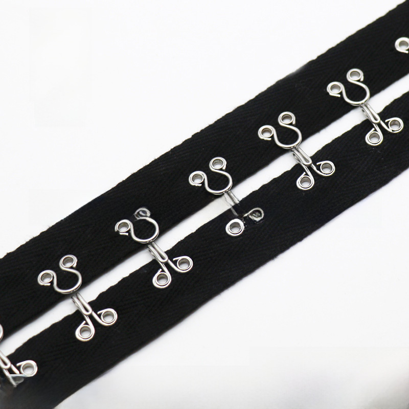 순수한면 헤링본 벨트 플라이 버클 칼라 후크 더블 아일렛 버클 리딩 후크 웨빙 모자 네일 합금 후크 벨트