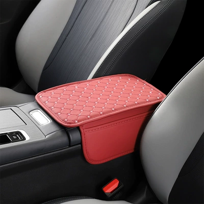 Human body aesthetics design, car armrest Armrest box pad - wine-red