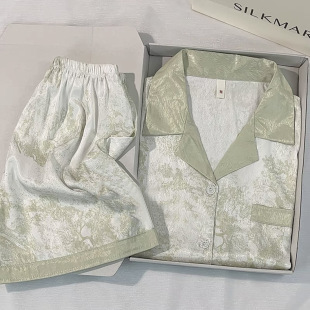 Pajamas for Women Summer Style Ice Silk Short-sleeved Cardigan 2024 Summer New High-end ins Style Home Clothes