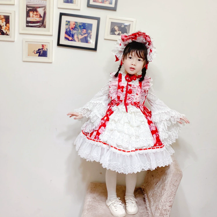 Подлинный дизайн детской длинной рукав, шифоновая рубашка, стиль Lolita, детская одежда