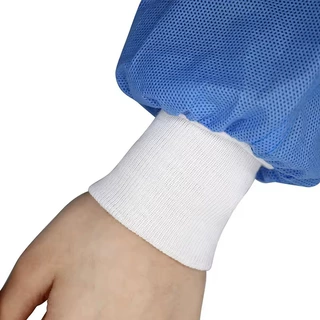 针织罗纹袖口隔离衣防护服针织聚酯纤维弹性袖口柔软舒适透气