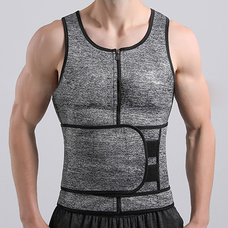Men's Single Belt Vest Men's Belt Shaper Vest Sauna Zipper Waist Training Vest