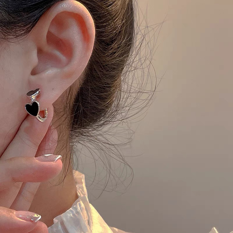 Sweet Heart Shape Flower Copper Plating Inlay Pearl Zircon Drop Earrings Ear Studs 1 Pair