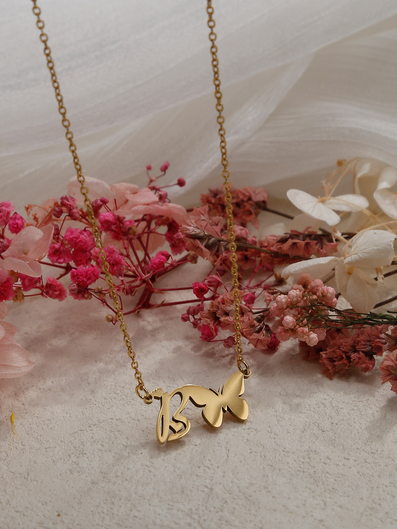 Butterfly Cute Sweet 304 Stainless Steel Pendant Necklace Plating Lobster Trigger Clasp Closure display picture 3