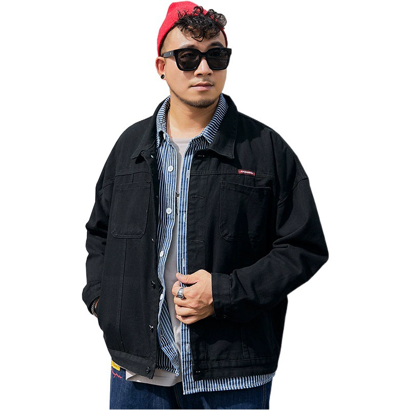 X7071 | Мужская Осенняя новая джинсовая куртка больших размеров для пары, свободная мужская верхняя куртка больших размеров