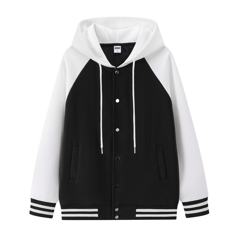 라글런 후드 야구 재킷, 맞춤 인쇄 로고, 팀 빌딩 파티 문화 셔츠, 학급 유니폼, 느슨한 재킷, 맞춤 작업복