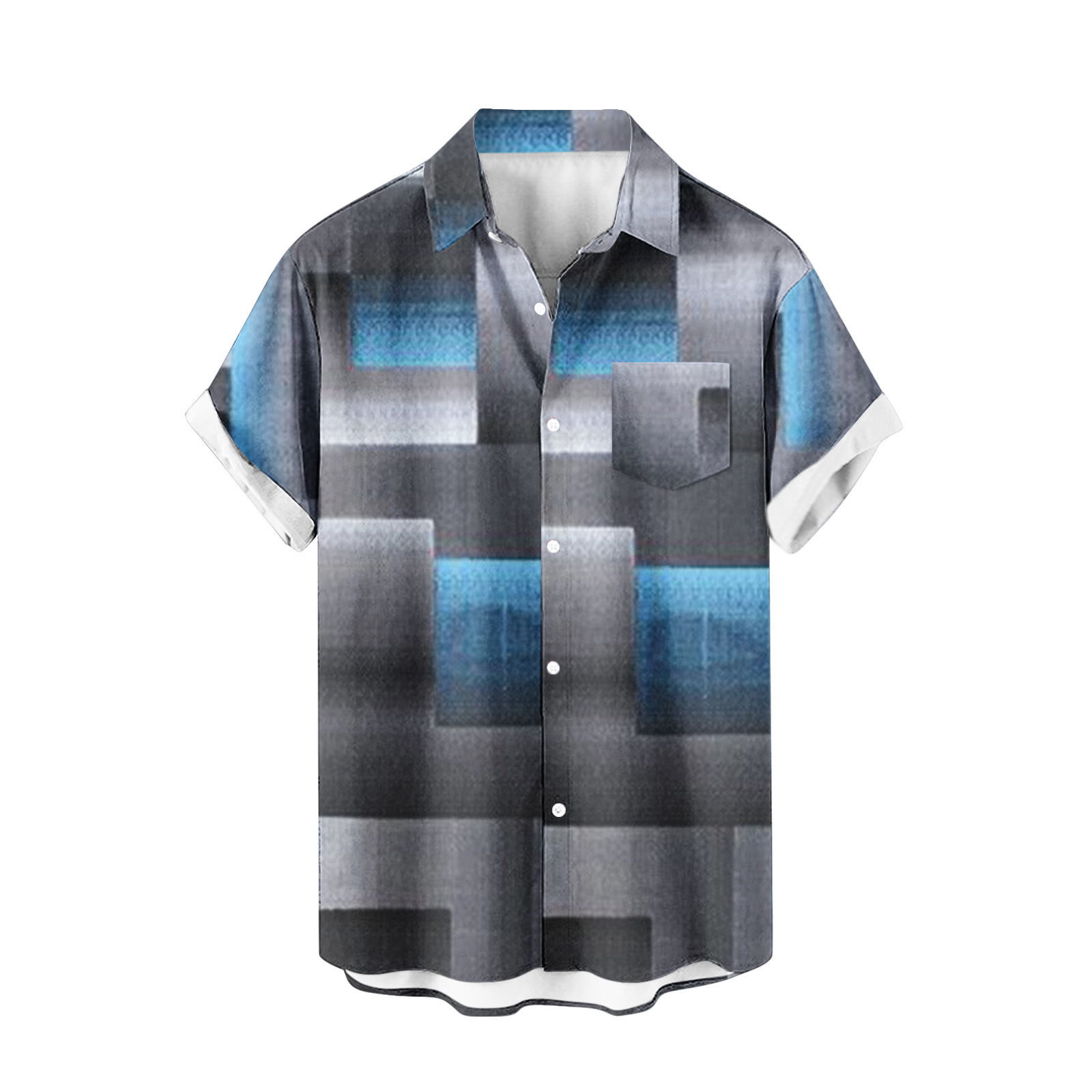 Venta caliente para hombres nueva camisa de manga corta 3D impresión digital moda casual Hawaii playa solapa para hombres