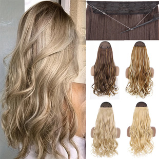 32inch Curly Fish Line Hair Extensions Chemical Fiber Wig 80cm Extra Long Wig for Women