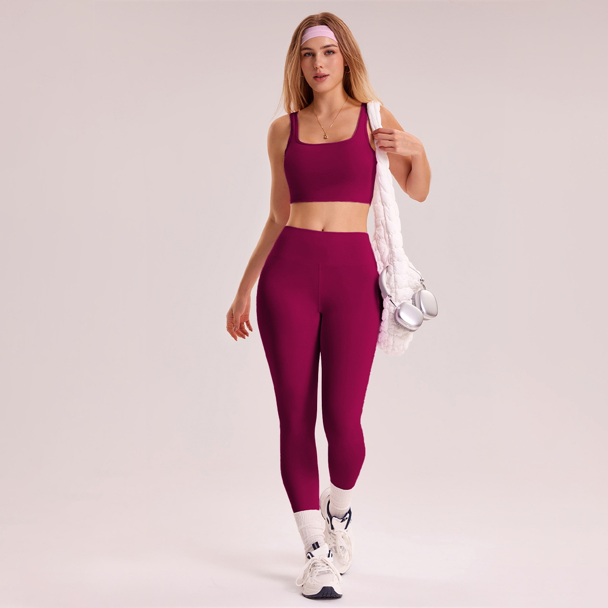 Europa y los Estados Unidos abrasión apretado ropa interior de yoga pantalones set de invierno al aire libre running set de mujeres