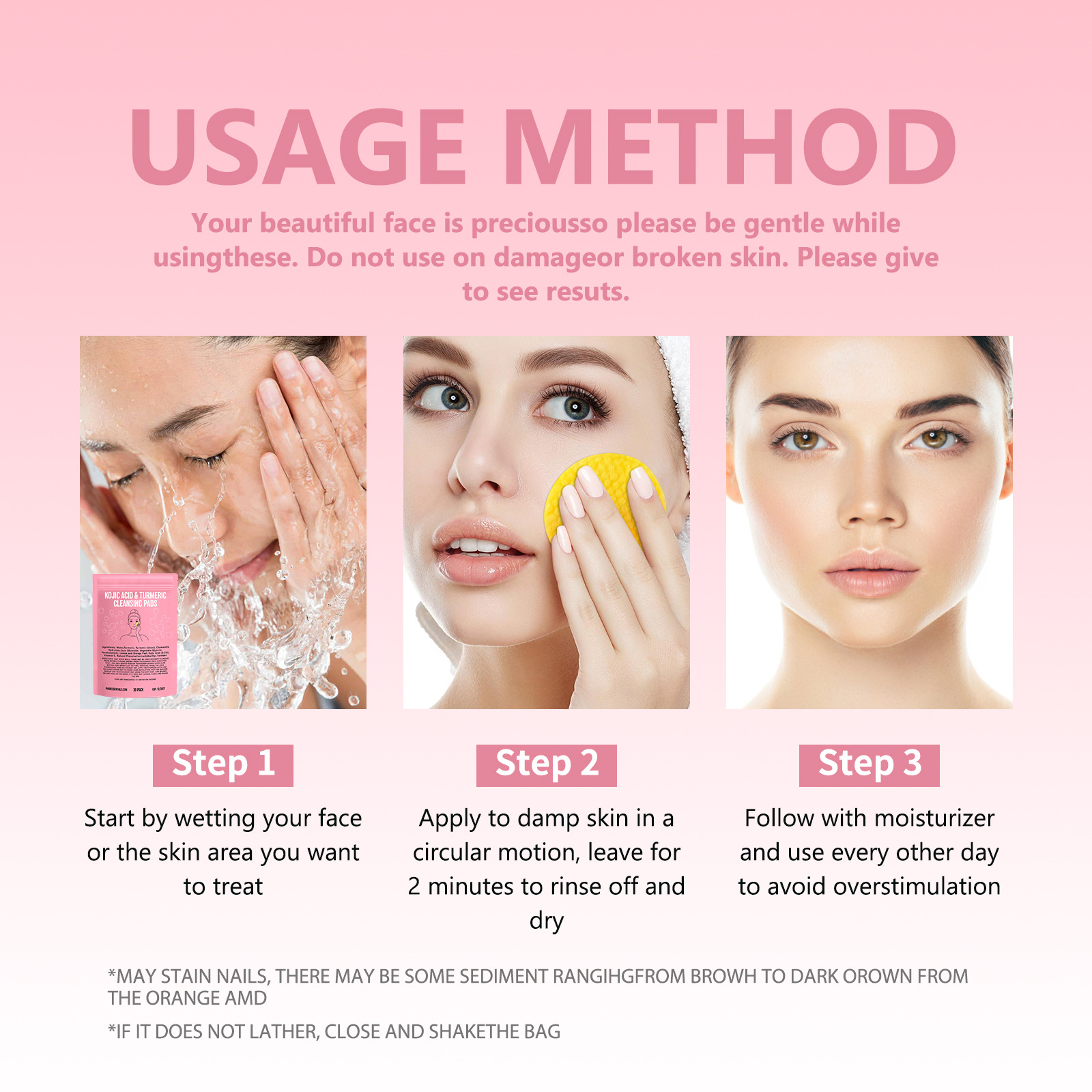 Turmeric kojic facial pads for a brighter-looking complexion