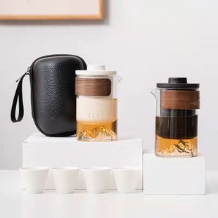 Чайный сервиз для путешествий, глянцевый комплект, чай, заварочный чайник, портативная чашка, уличная глина