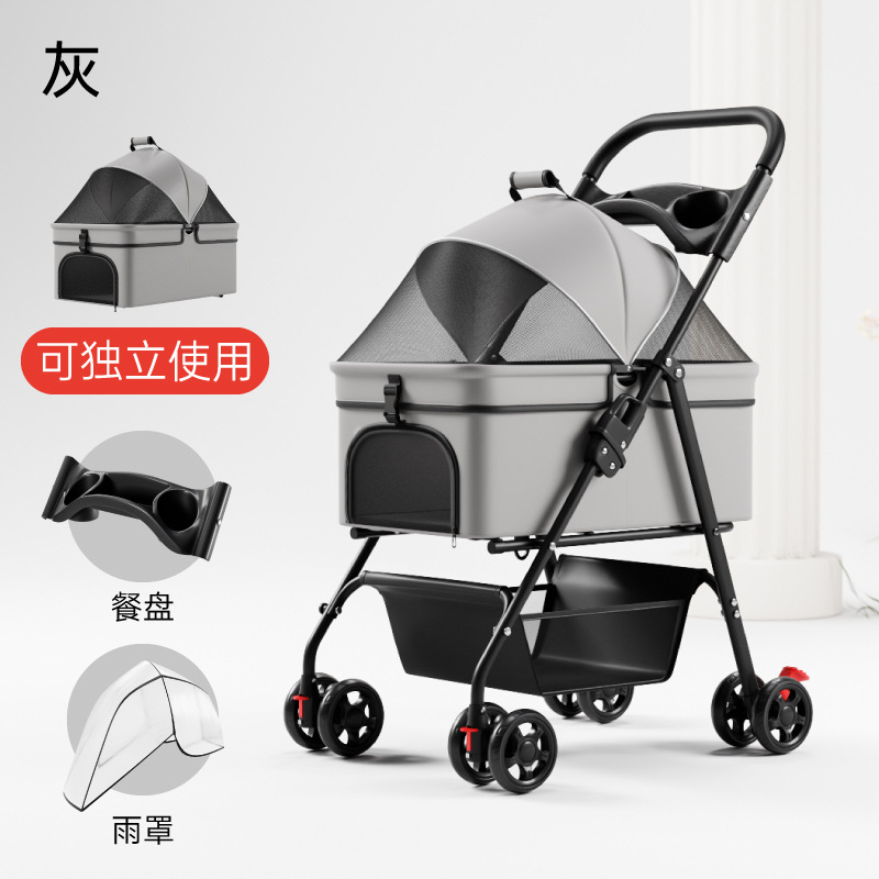 Carrito Separable para Mascotas Metal Plegable para Perros y Gatos Viajes