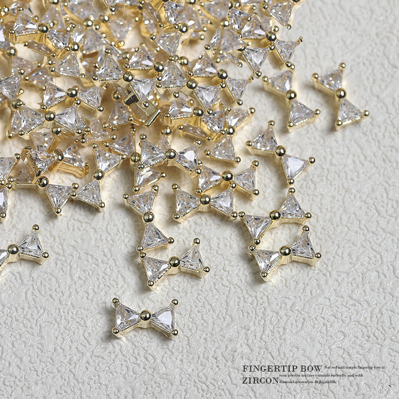 En LÍNEA DE MANICURA de la celebridad francés arco tridimensional uñas fototerapia avanzada cristal decorativo tamaño pequeño metal joyería diamante circón