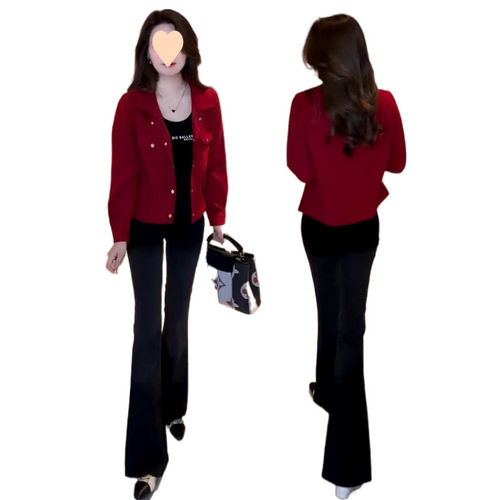 Women's Spring 2025 Short Jacket Fashion Slimming Petite Top Shirt Compatible Stylish Cardigan Top Trendy