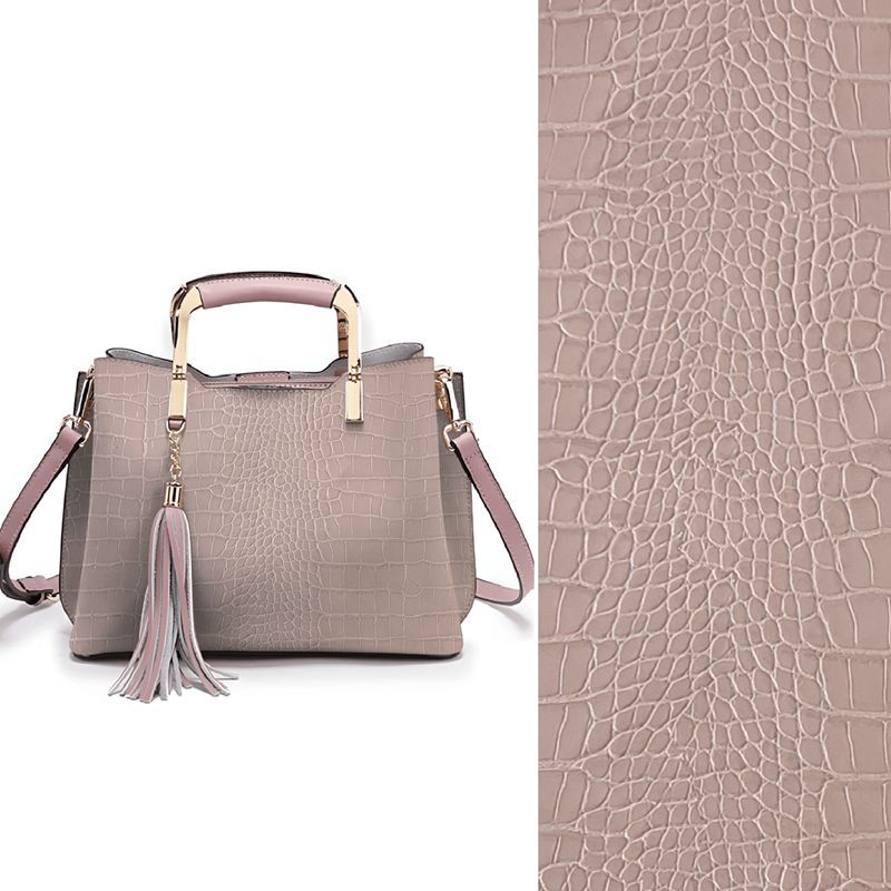 1,0 mm de espesor fondo de algodón 608 cocodrilo pu estampado empuñadura juguete cuero bolsas especiales tela de zapatos