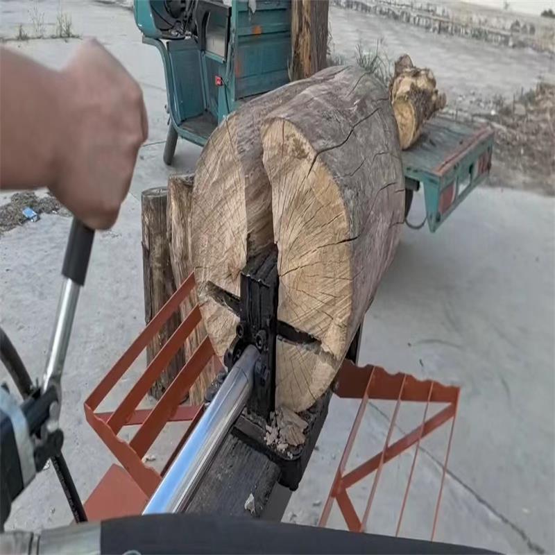 可移动25吨树墩劈柴机 家商用可拖挂电动汽油劈柴机 松木树根劈柴