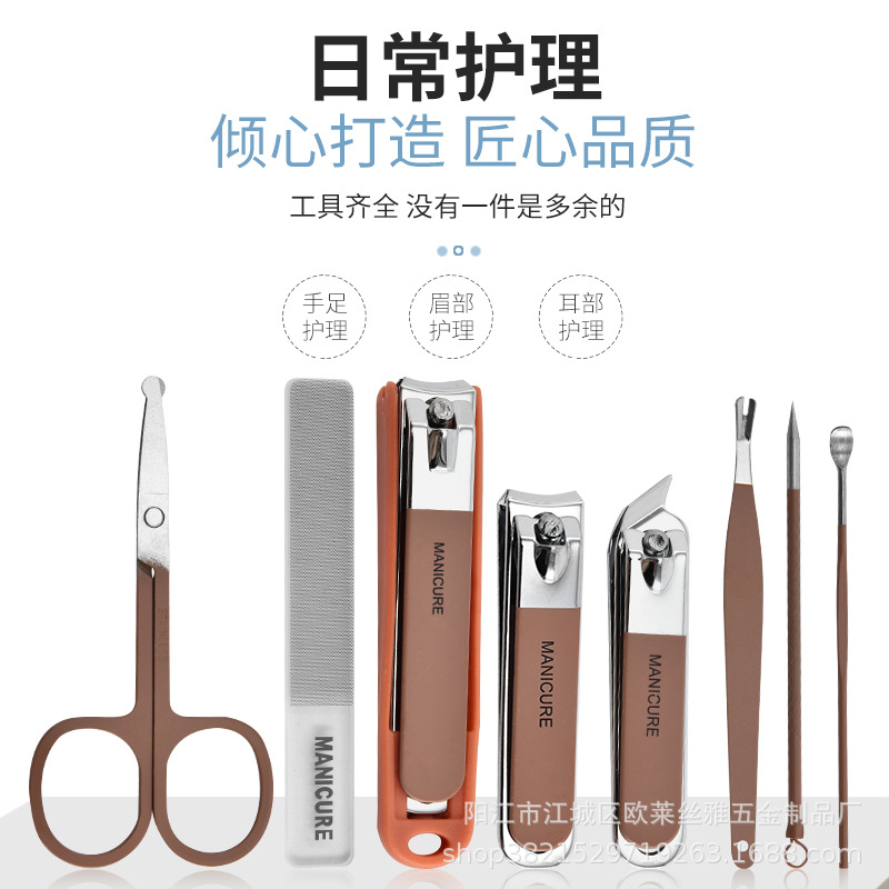 Portátil portátil de acero inoxidable a prueba de salpicaduras conjunto de cortadores de uñas caseros cortadores de uñas de alta calidad conjunto de belleza