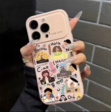 涂鸦动漫女孩适用iPhone17PROMAX手机壳新款16/15/14小众13全包12