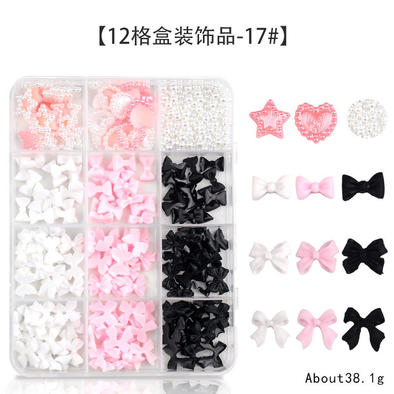 Explosión 3D aurora estereoscópica corbata de mariposa flores joyas de manicura resina roja red taladro plano accesorios de perlas semicirculares