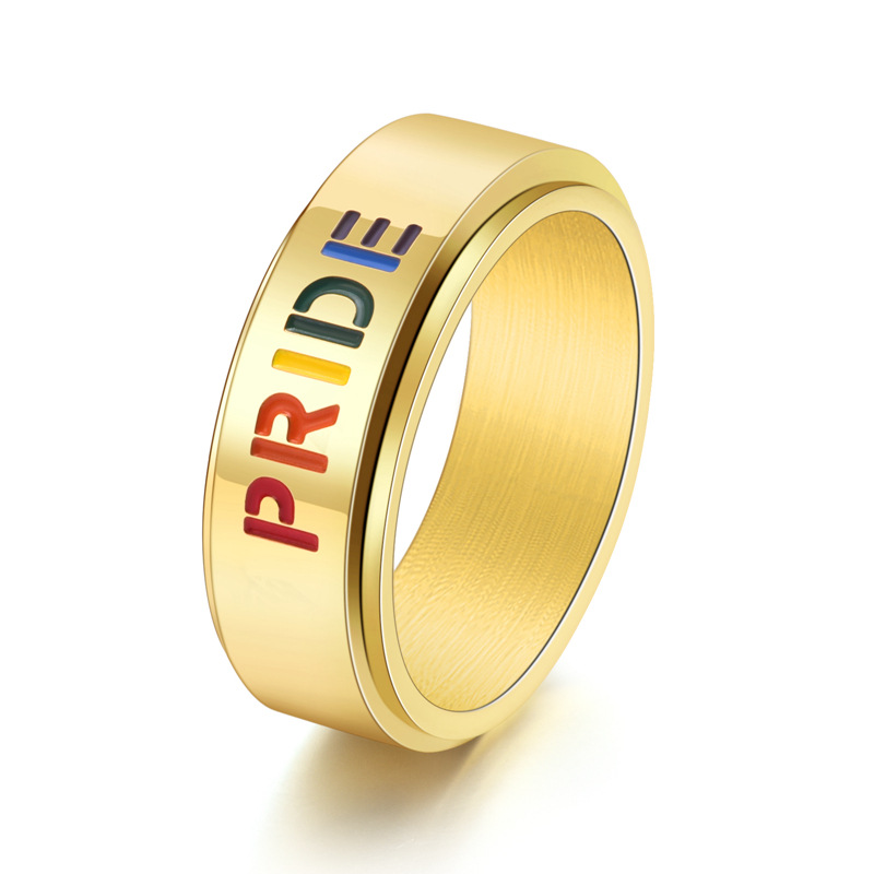 10g Weight Rings Classification 1 Piece Fashion Letter Stainless Steel Polishing Plating Rings