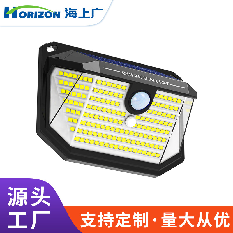 Lámpara solar de pared con sensor de movimiento, para exteriores y jardín, encendido automático nocturno, personalizable al por mayor